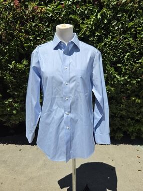 Jos A Bank Dress Shirt Men's 16-33 Slim Fit Light Blue Button Up Pocket